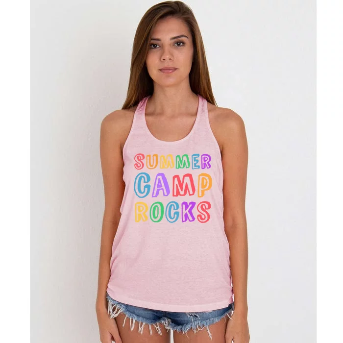 Funny Summer Camp Rocks Staff Counselor Director Nurse Crew Gift Women's Knotted Racerback Tank