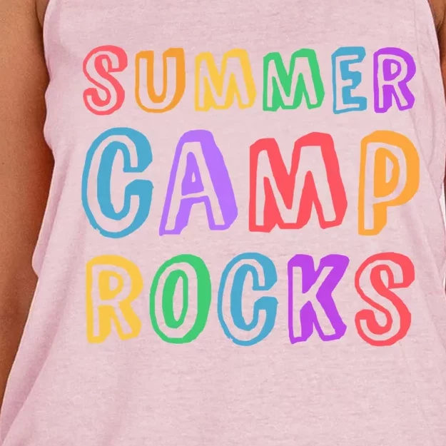 Funny Summer Camp Rocks Staff Counselor Director Nurse Crew Gift Women's Knotted Racerback Tank