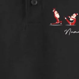 Funny Santa Claus Yoga Pose Namasleigh Namaste Christmas Dry Zone Grid Performance Polo