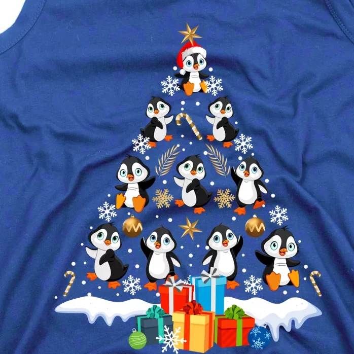 Funny Santa Claus Penguin Xmas Tree Lights Merry Christmas Gift Tank Top