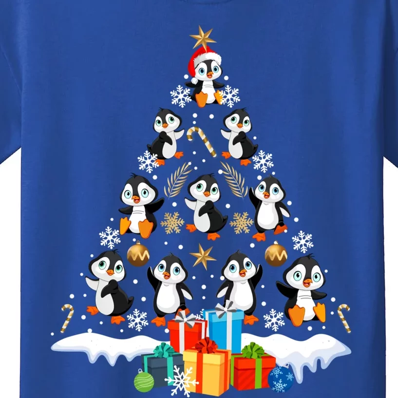 Funny Santa Claus Penguin Xmas Tree Lights Merry Christmas Gift Kids T-Shirt