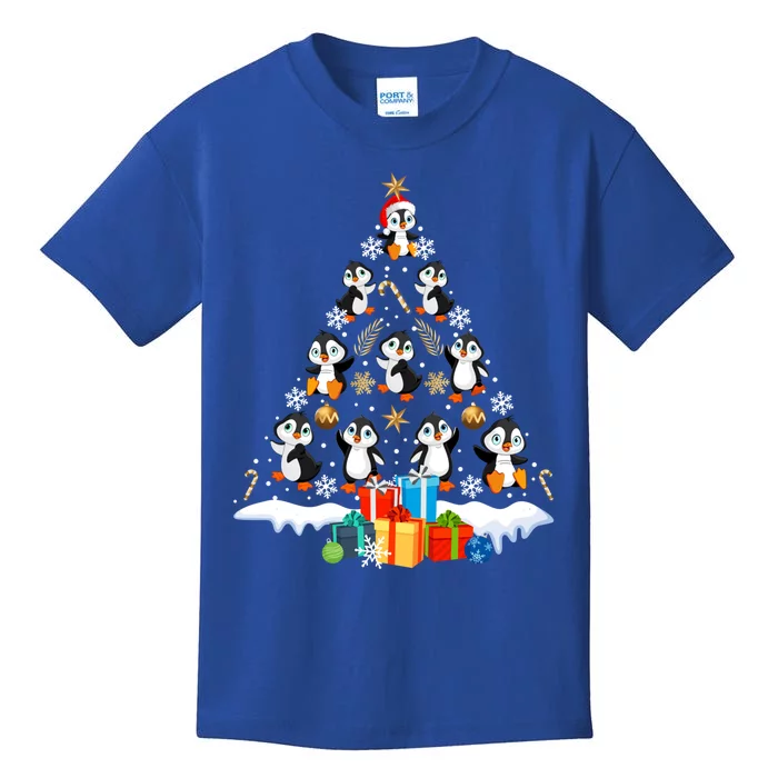 Funny Santa Claus Penguin Xmas Tree Lights Merry Christmas Gift Kids T-Shirt