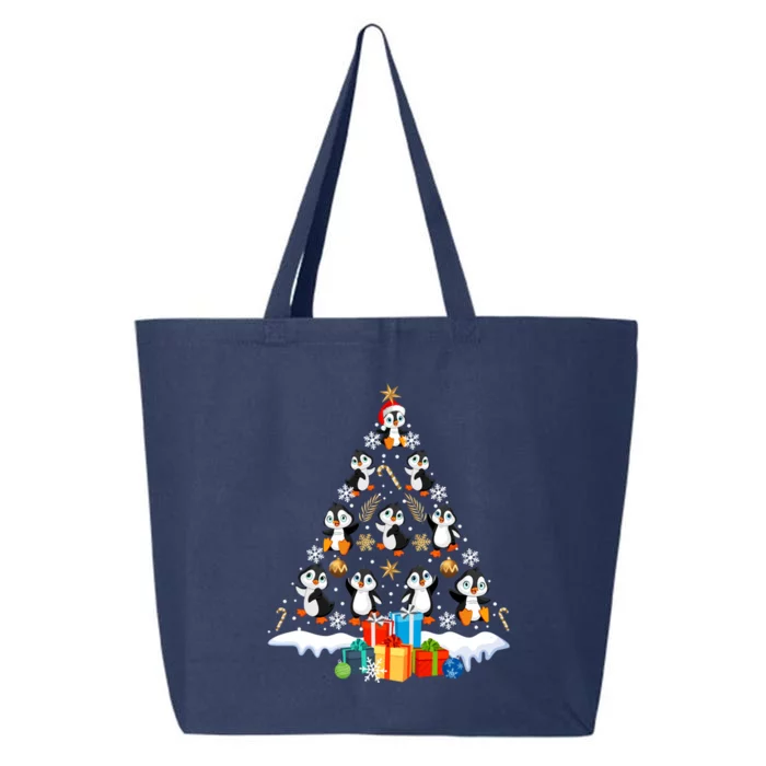 Funny Santa Claus Penguin Xmas Tree Lights Merry Christmas Gift 25L Jumbo Tote