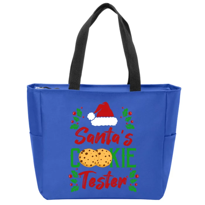 Funny SantaS Cookie Tester Christmas Cookies Taste Test Gift Zip Tote Bag