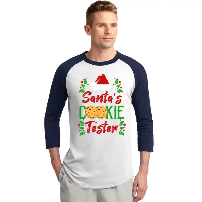 Funny SantaS Cookie Tester Christmas Cookies Taste Test Gift Baseball Sleeve Shirt