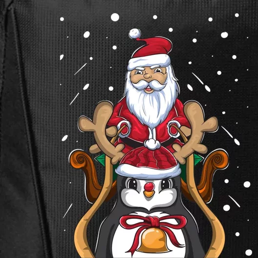 Funny Santa Claus Xmas Funny Gift Christmas Penguin Great Gift City Backpack