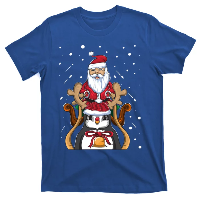 Funny Santa Claus Xmas Funny Gift Christmas Penguin Great Gift T-Shirt