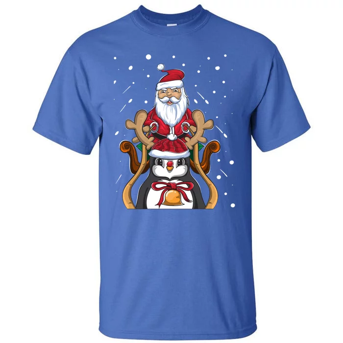 Funny Santa Claus Xmas Funny Gift Christmas Penguin Great Gift Tall T-Shirt