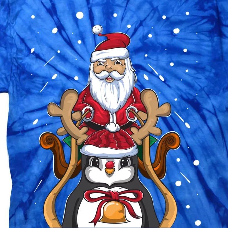 Funny Santa Claus Xmas Funny Gift Christmas Penguin Great Gift Tie-Dye T-Shirt