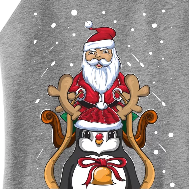 Funny Santa Claus Xmas Funny Gift Christmas Penguin Great Gift Women’s Perfect Tri Rocker Tank