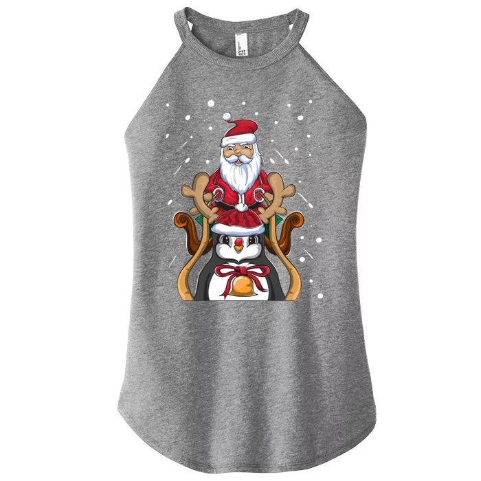 Funny Santa Claus Xmas Funny Gift Christmas Penguin Great Gift Women’s Perfect Tri Rocker Tank