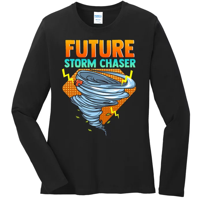 Future Storm Chaser Tornado Hurricane & Thunderstorms Ladies Long Sleeve Shirt