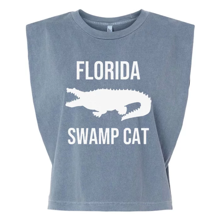 Florida Swamp Cat Funny Florida Alligator Joke Pun Garment-Dyed Women's Muscle Tee