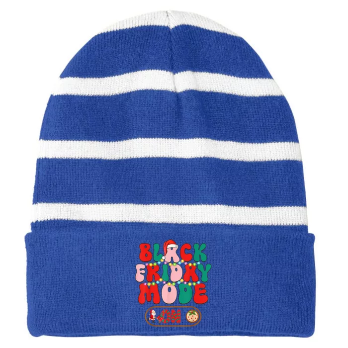 Friday Shopping Crew Mode On Christmas Black Shopping Family Striped Beanie with Solid Band