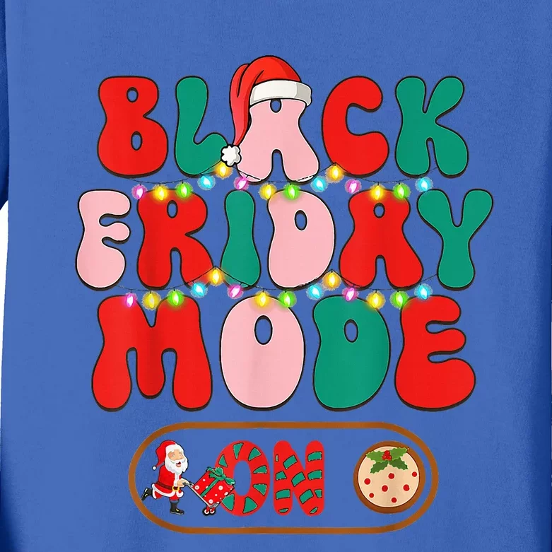 Friday Shopping Crew Mode On Christmas Black Shopping Family Kids Long Sleeve Shirt