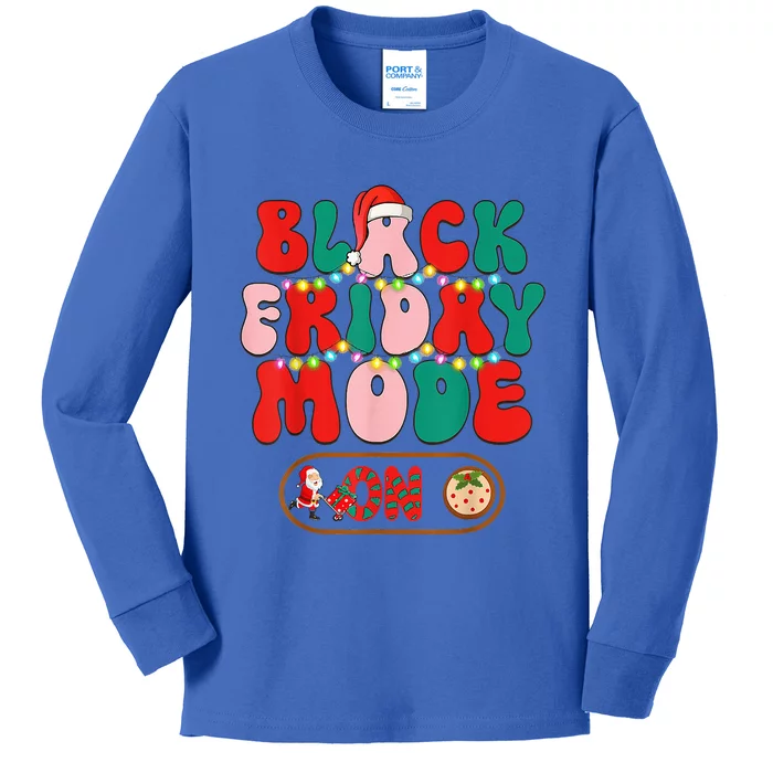 Friday Shopping Crew Mode On Christmas Black Shopping Family Kids Long Sleeve Shirt