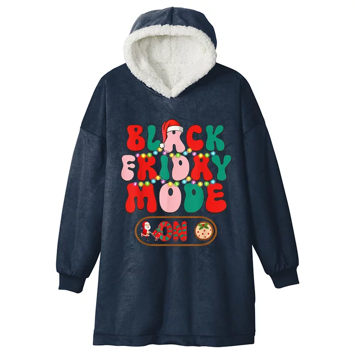 Friday Shopping Crew Mode On Christmas Black Shopping Family Hooded Wearable Blanket