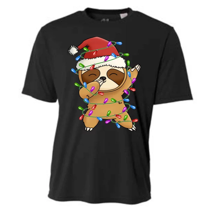 Funny Sloth Christmas Dabbing Cool Gift Cooling Performance Crew T-Shirt