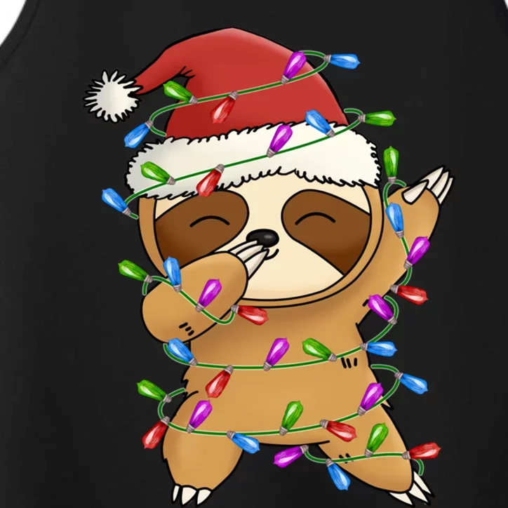 Funny Sloth Christmas Dabbing Cool Gift Performance Tank