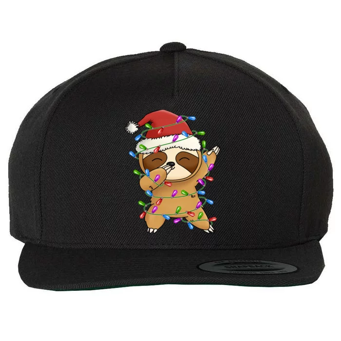 Funny Sloth Christmas Dabbing Cool Gift Wool Snapback Cap