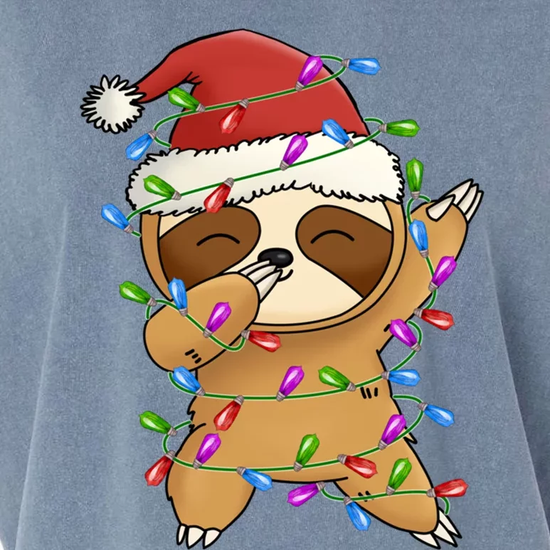 Funny Sloth Christmas Dabbing Cool Gift Garment-Dyed Women's Muscle Tee