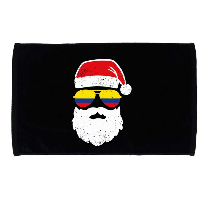 Funny Santa Claus Face Sunglasses Colombia Flag Microfiber Hand Towel