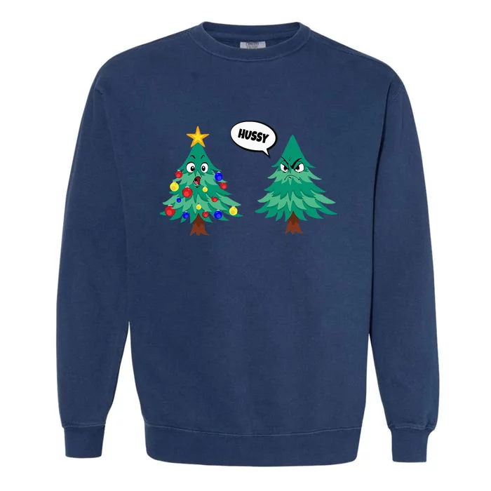 funny saying Christmas motifs Christmas tree Garment-Dyed Sweatshirt