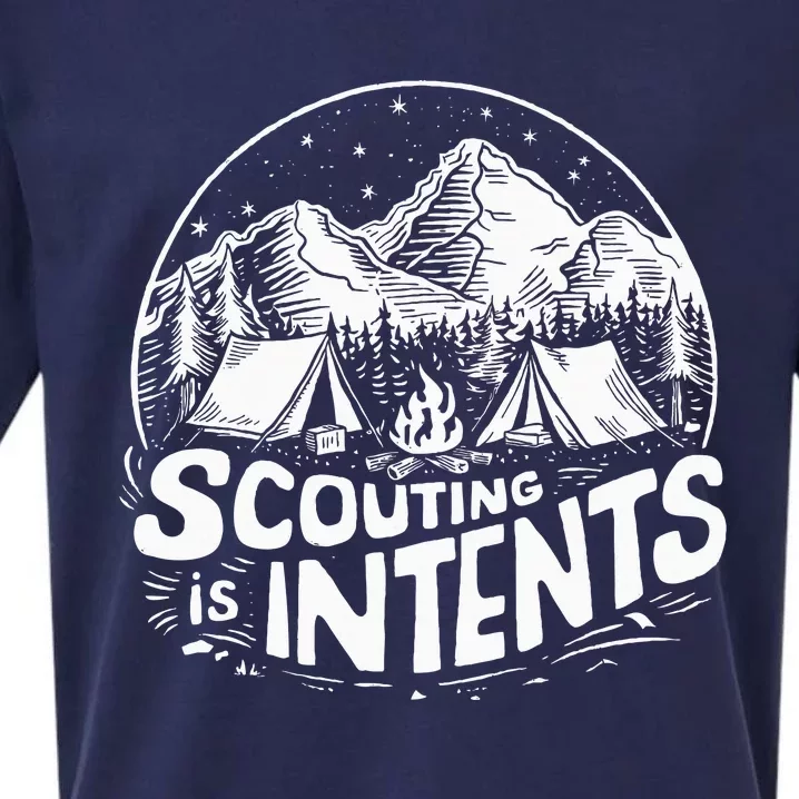 Funny Scout Camper Scouting Is Intents Camping Outdoor Sueded Cloud Jersey T-Shirt