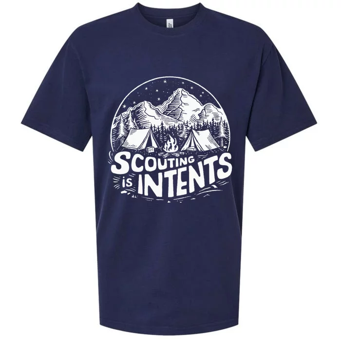 Funny Scout Camper Scouting Is Intents Camping Outdoor Sueded Cloud Jersey T-Shirt