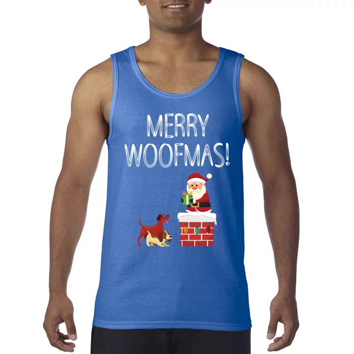 Funny Santa Claus Merry Woofmas Christmas Xmas Dog Lover Gift Tank Top