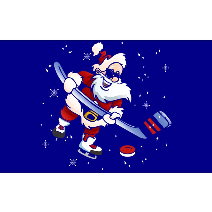 Funny Santa Christmas Ice Hockey Love Playing Celebrate Xmas Gift Bumper Sticker