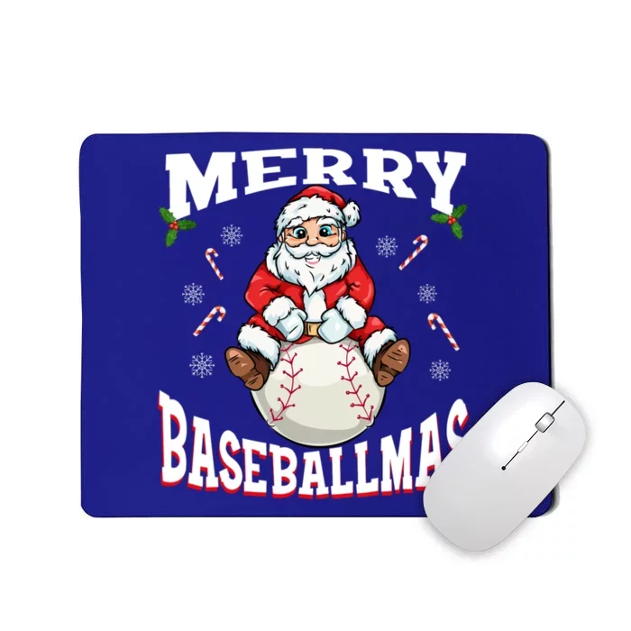 Funny Santa Claus Sitting On A Baseball Funny Christmas Gift Mousepad