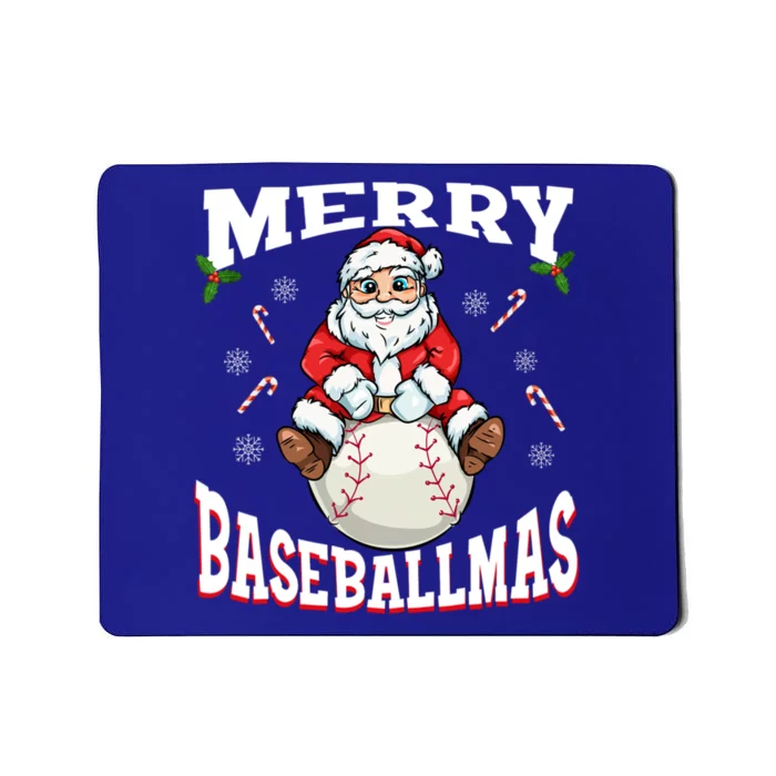 Funny Santa Claus Sitting On A Baseball Funny Christmas Gift Mousepad