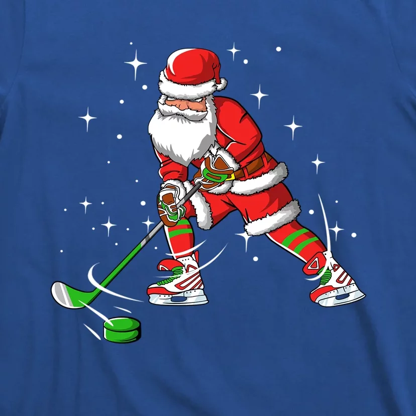 Funny Santa Claus Christmas Ice Hockey Christmas Xmas Gift T-Shirt