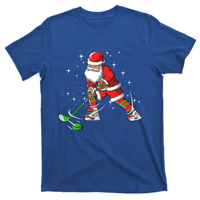 Funny Santa Claus Christmas Ice Hockey Christmas Xmas Gift T-Shirt