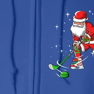 Funny Santa Claus Christmas Ice Hockey Christmas Xmas Gift Full Zip Hoodie