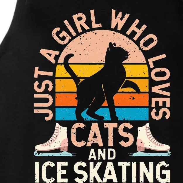 Figure Skater Cat Just A Girl Who Loves Cats And Ice Skating Ladies Tri-Blend Wicking Tank