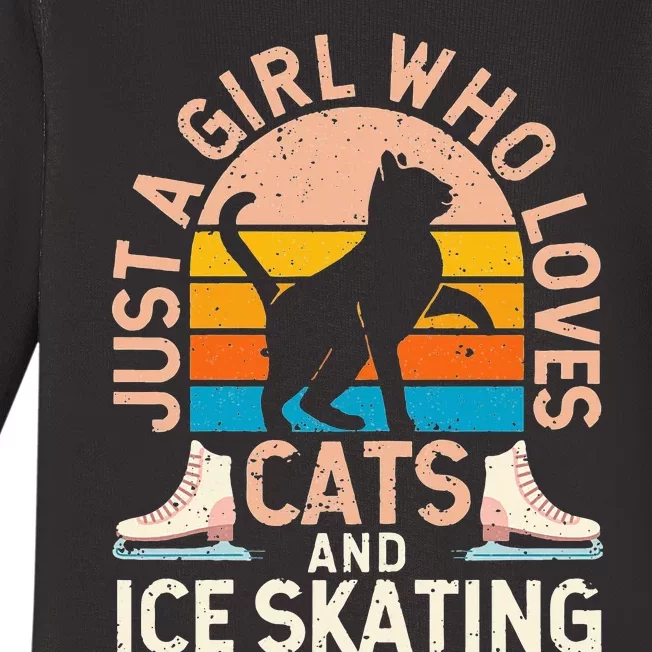 Figure Skater Cat Just A Girl Who Loves Cats And Ice Skating Baby Long Sleeve Bodysuit