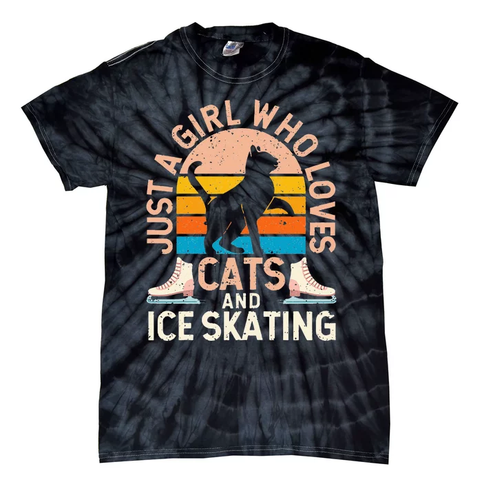 Figure Skater Cat Just A Girl Who Loves Cats And Ice Skating Tie-Dye T-Shirt