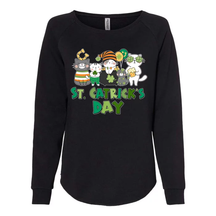 Funny St Catrick's Day St Patrick's Day Cats Womens California Wash Sweatshirt