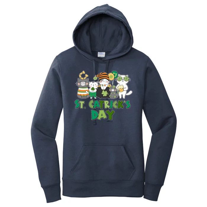 Funny St Catrick's Day St Patrick's Day Cats Women's Pullover Hoodie