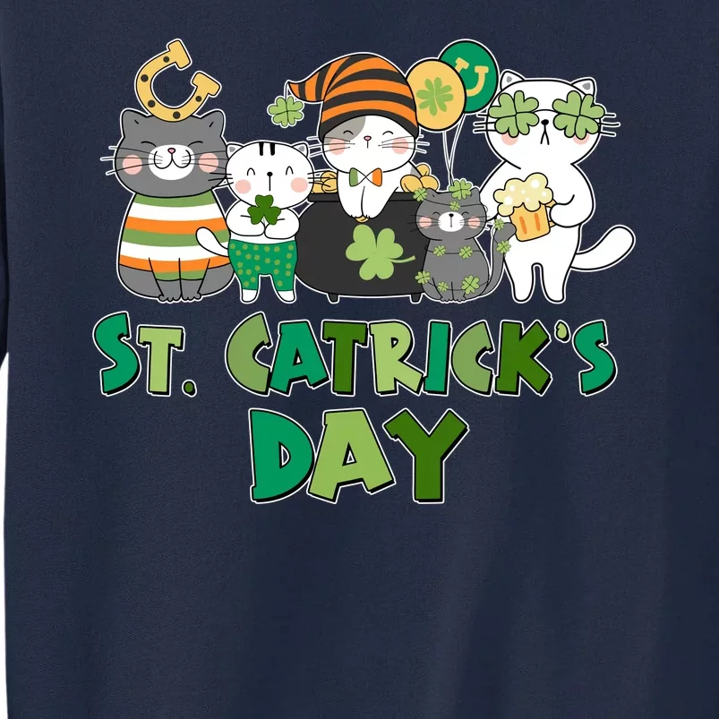 Funny St Catrick's Day St Patrick's Day Cats Tall Sweatshirt