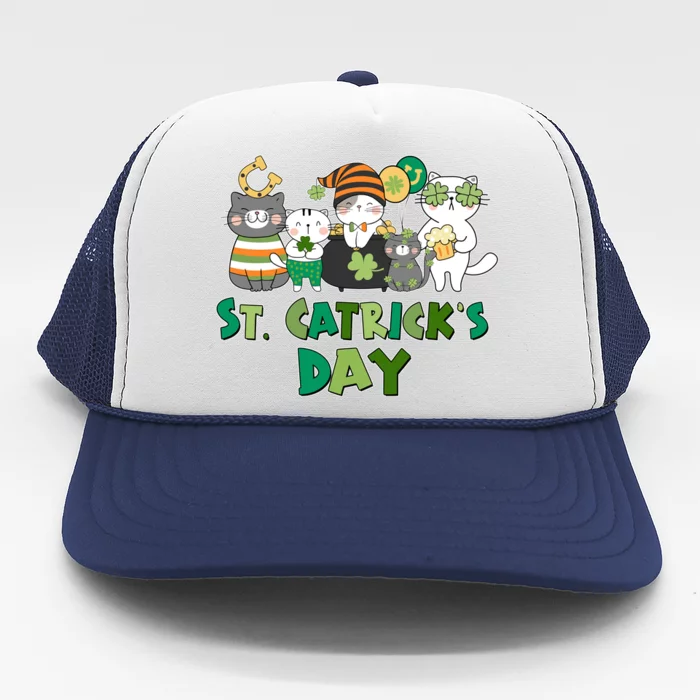 Funny St Catrick's Day St Patrick's Day Cats Trucker Hat