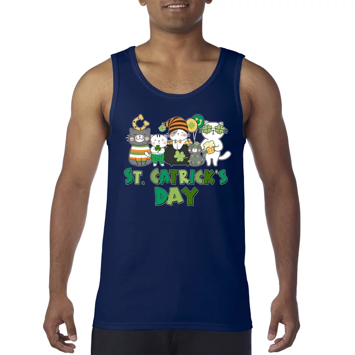 Funny St Catrick's Day St Patrick's Day Cats Tank Top