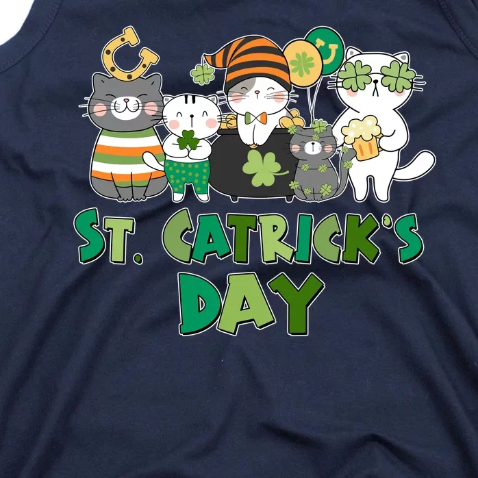 Funny St Catrick's Day St Patrick's Day Cats Tank Top