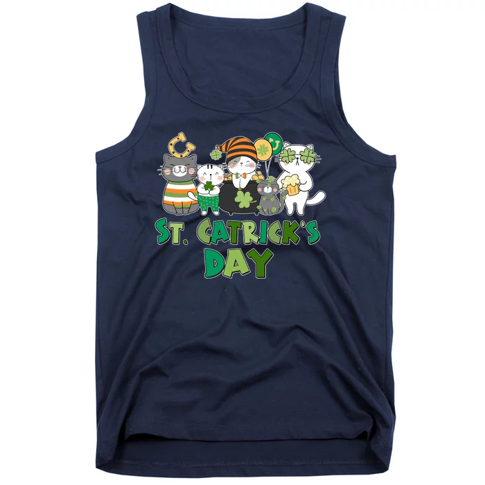 Funny St Catrick's Day St Patrick's Day Cats Tank Top