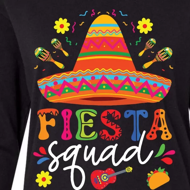 Fiesta Squad Cinco De Mayo Mexican Party Family Group Womens Cotton Relaxed Long Sleeve T-Shirt