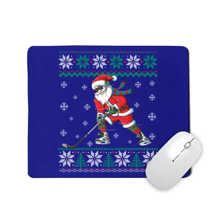 Funny Santa Claus Christmas Ice Hockey Ugly Sweater Great Gift Mousepad