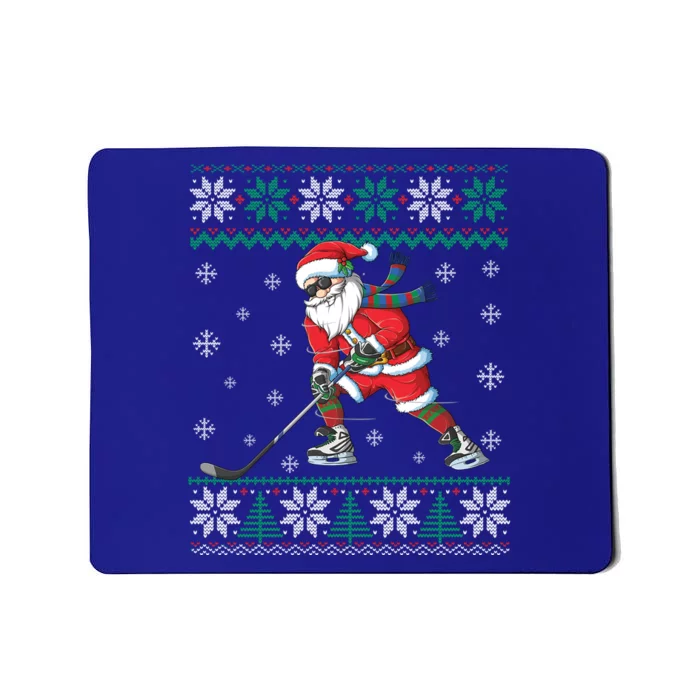 Funny Santa Claus Christmas Ice Hockey Ugly Sweater Great Gift Mousepad