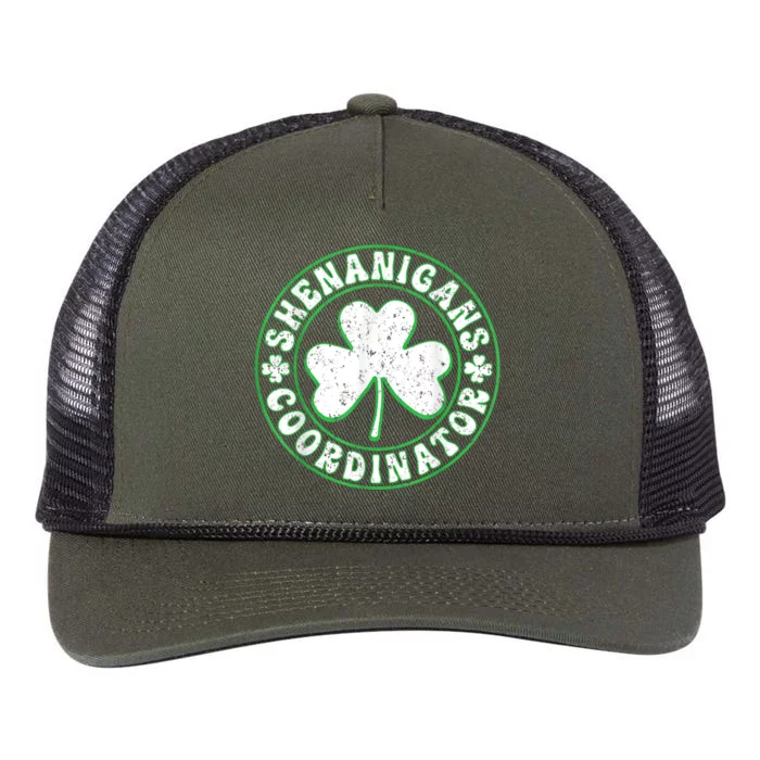 Funny Shenanigans Coordinator For St Patricks Day Retro Rope Trucker Hat Cap